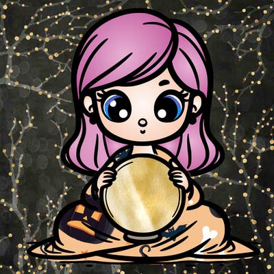 girl with a glowing orb