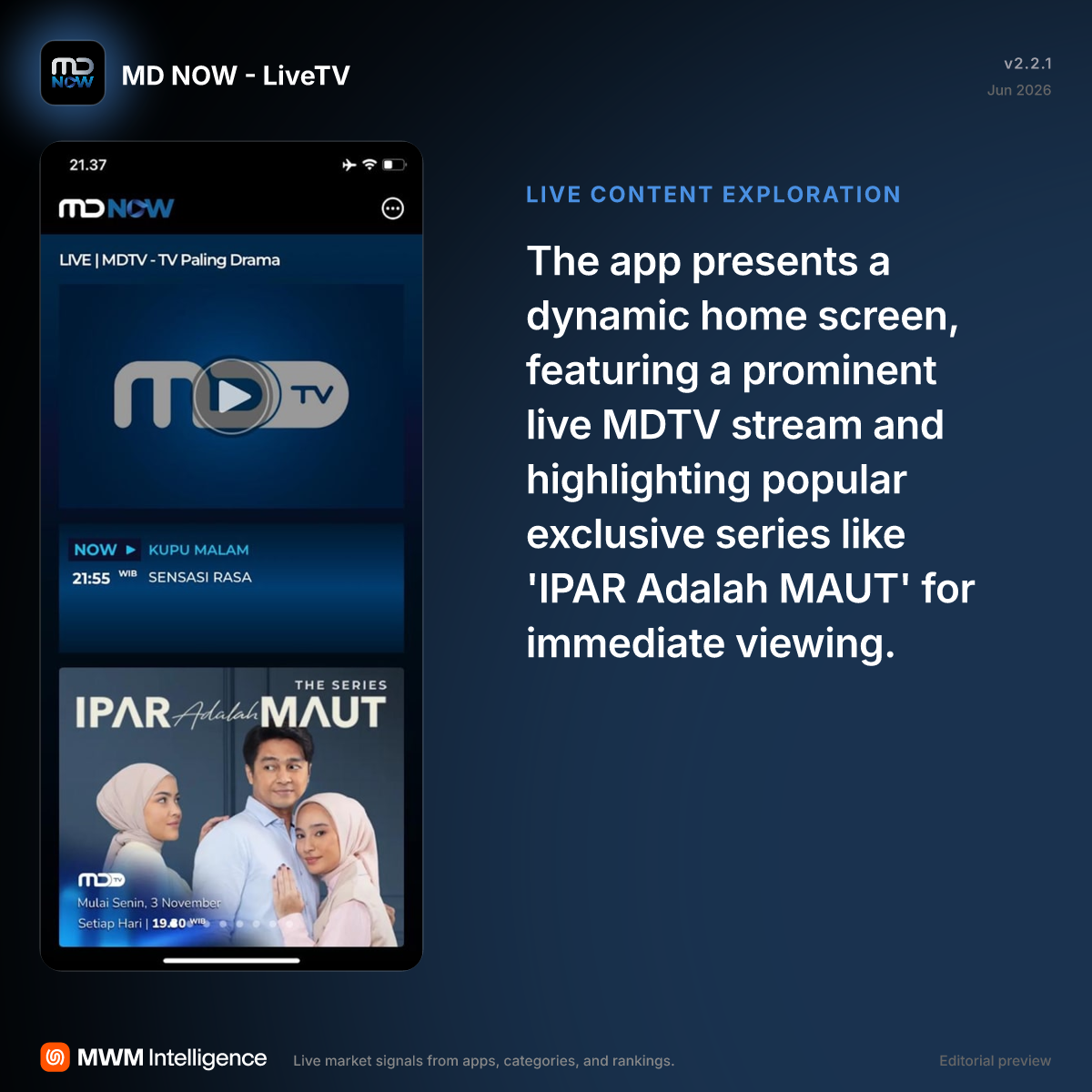 MD NOW - LiveTV - Entertainment App | MWM