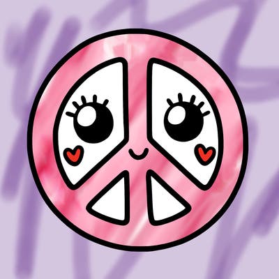 peace sign happy face