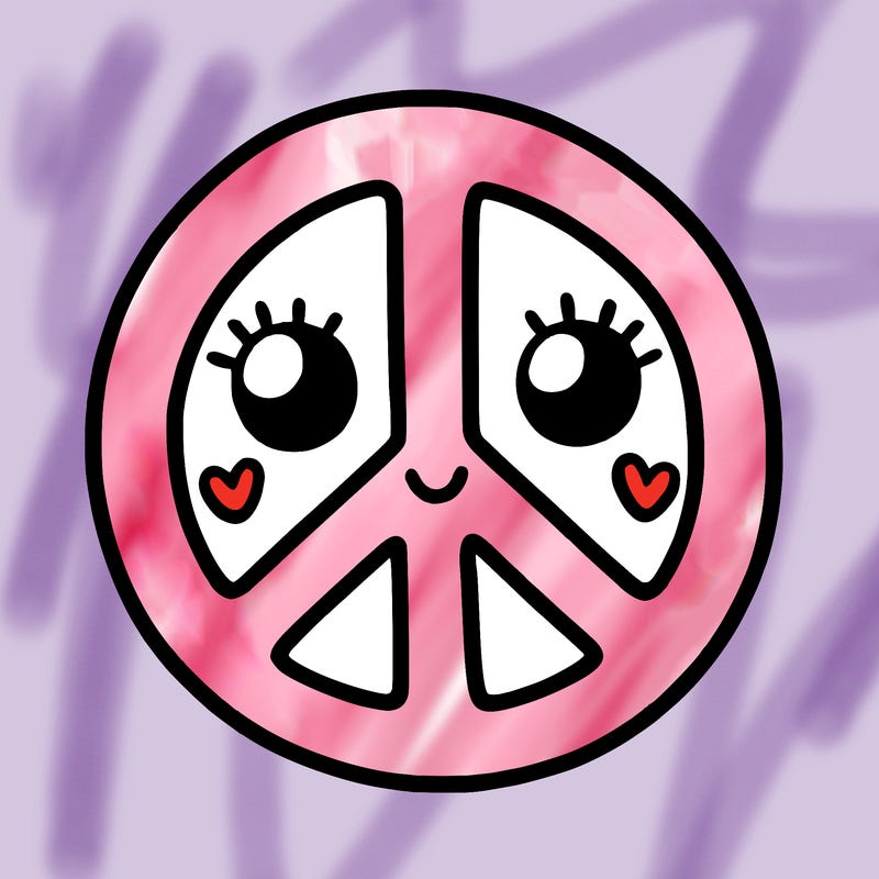 peace sign happy face