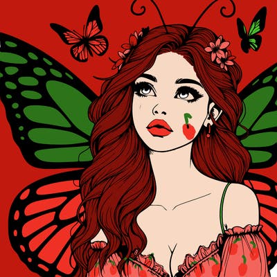 butterfly fairy realistic girl