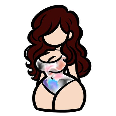 curvy woman with hair