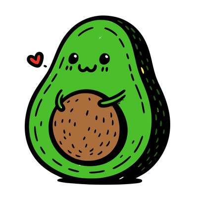 an avocado hugging an avocado