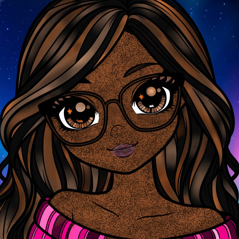 girl with beautiful eyes, hair, and glasses