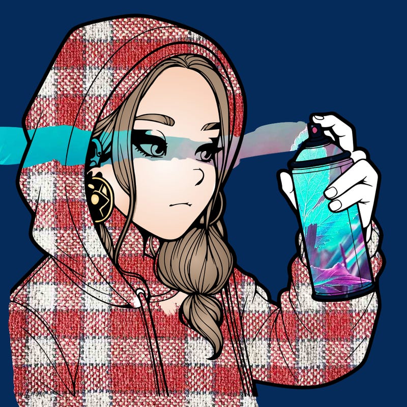 a realistic girl, spray painting