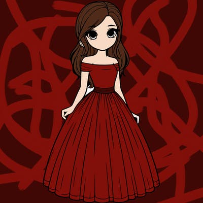 realistic girl in dress