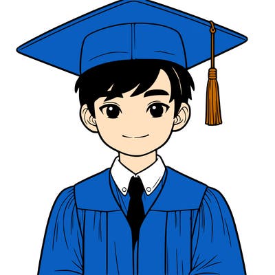 asian person graduating from school realistic
