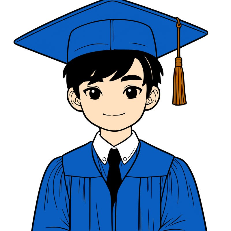 asian person graduating from school realistic