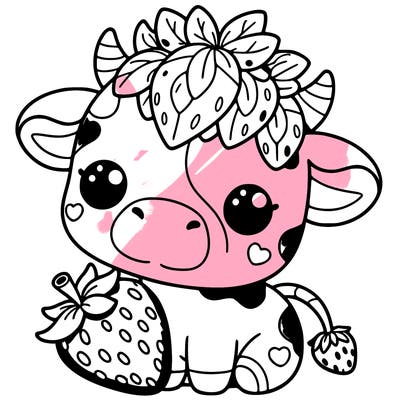 cute strawberry cow