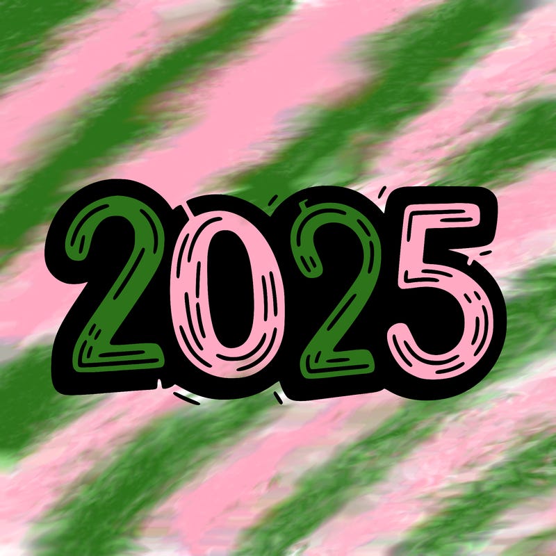 one line scrawled numbers sketch design “2025”