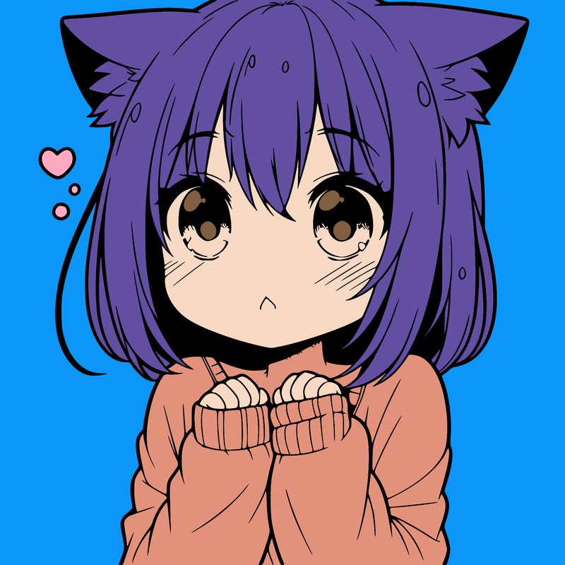 shy anime catgirl