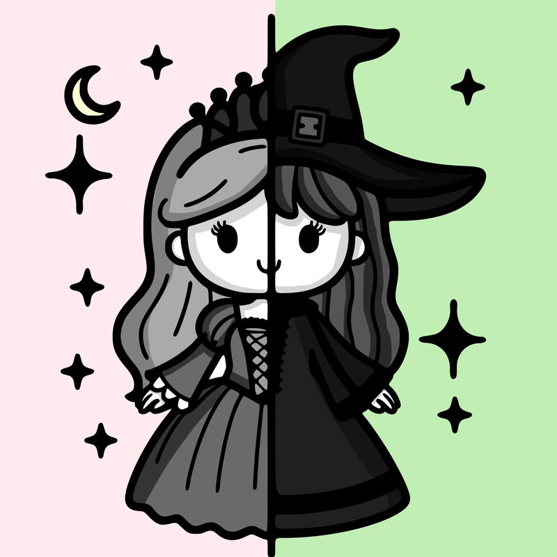 split princess and witch