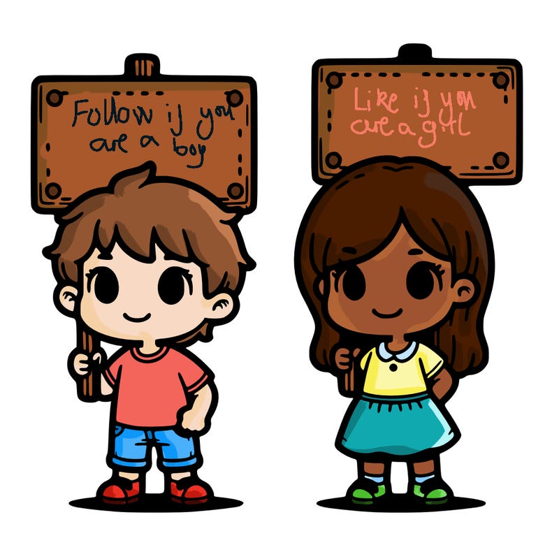 girl and boy holding signs