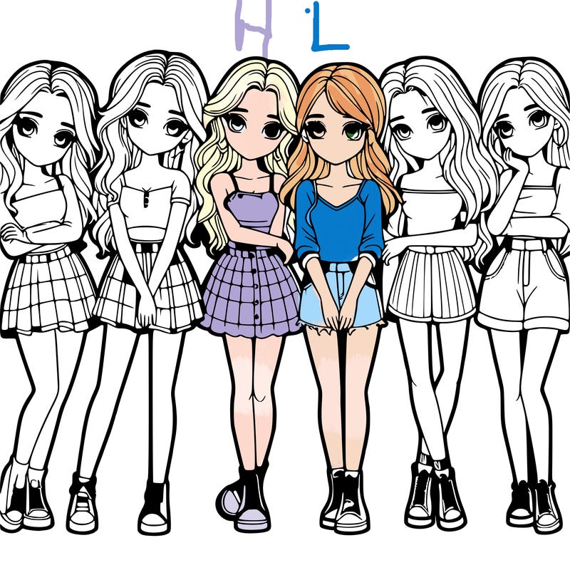 a group of girls realistic