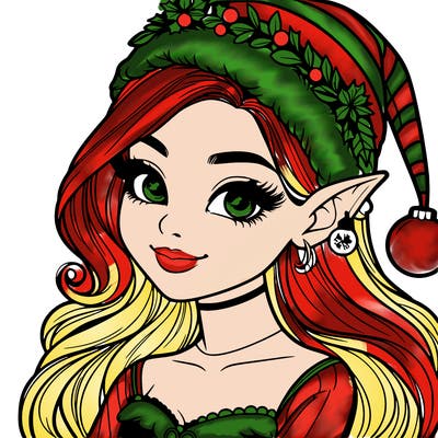 christmas girl elf realistic