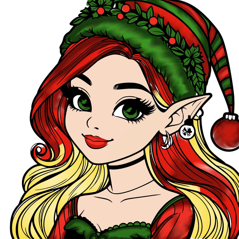 christmas girl elf realistic
