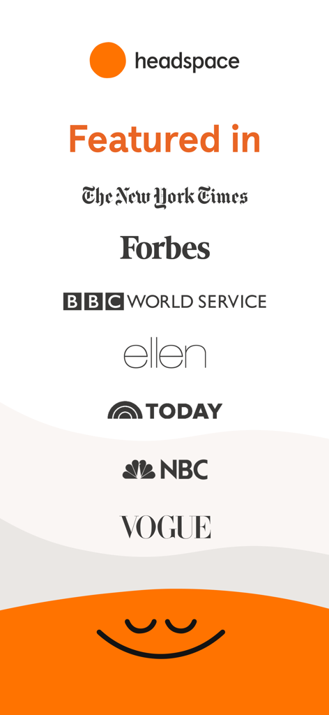The New York Times, Forbes, BBC를 포함한 Headspace 앱 언론 보도 자료