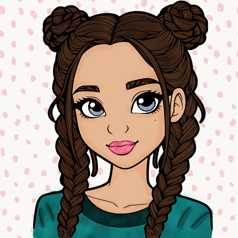 realistic girl with braids