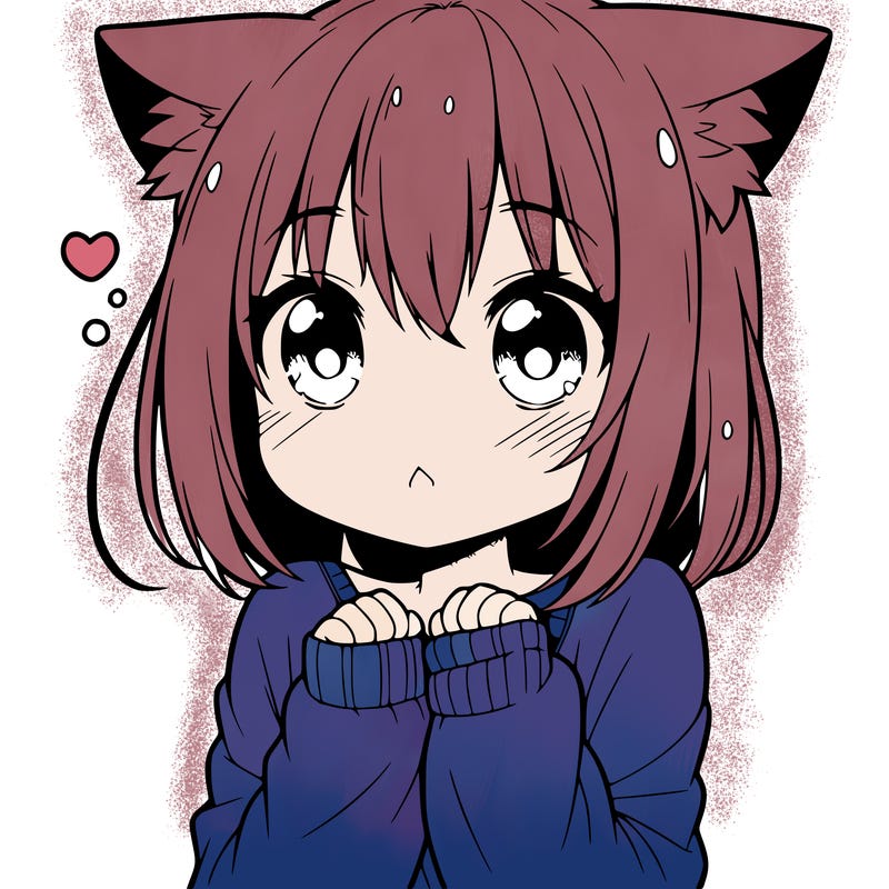 shy anime catgirl