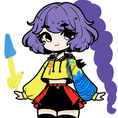 cute femboy with short, fluffy hair that softly frames their face, wearing a cropped hoodie, paired with a flouncy short skirt, and thigh-high stockings