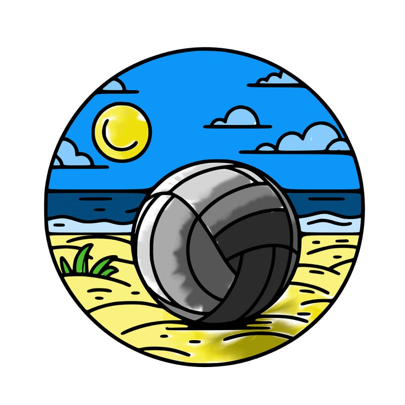 volleyball on a beach