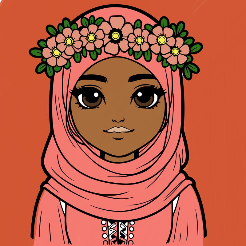 realistic girl with flower crown