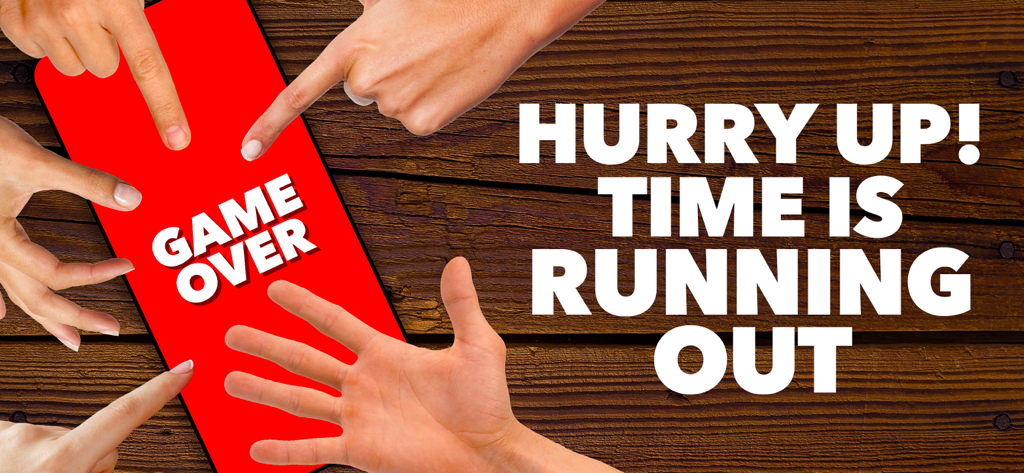 Categories game with friends - 友達とのカテゴリーのテンポの速いゲーム中にスマートフォンに手を伸ばす複数の手