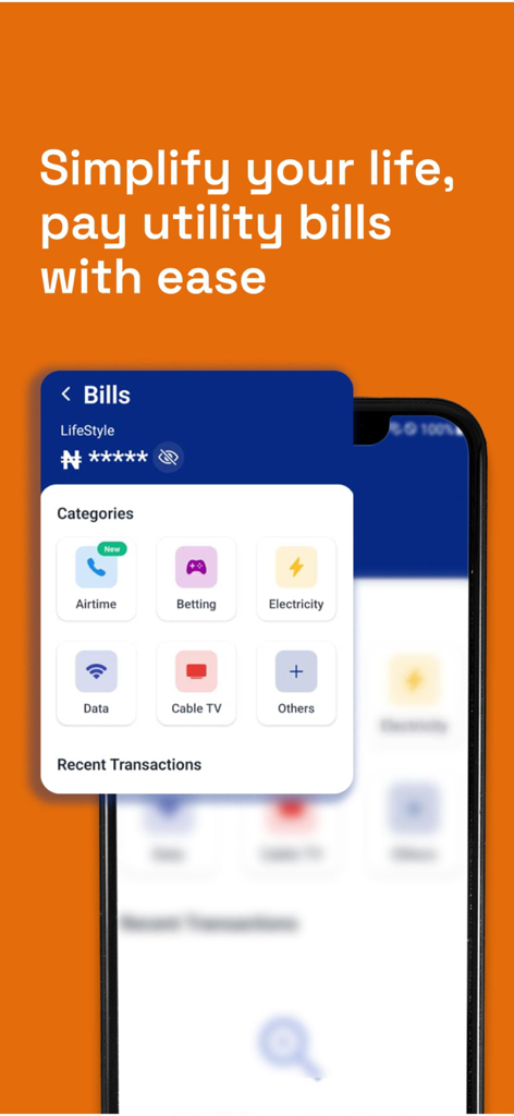 Bankit - Send Money Fast - Bankit mobile app interface for paying utility bills and airtime.