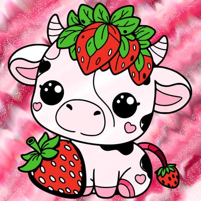 cute strawberry cow