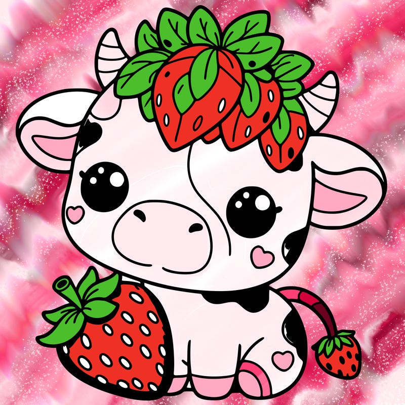 cute strawberry cow