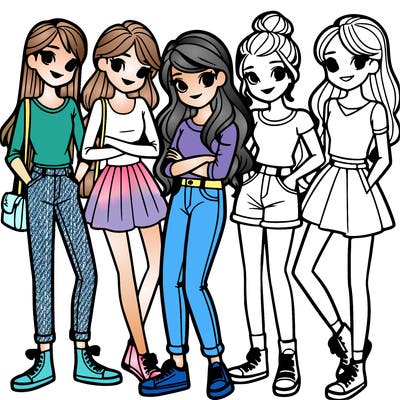 five teen girls