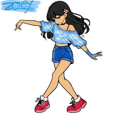 realistic girl danceing