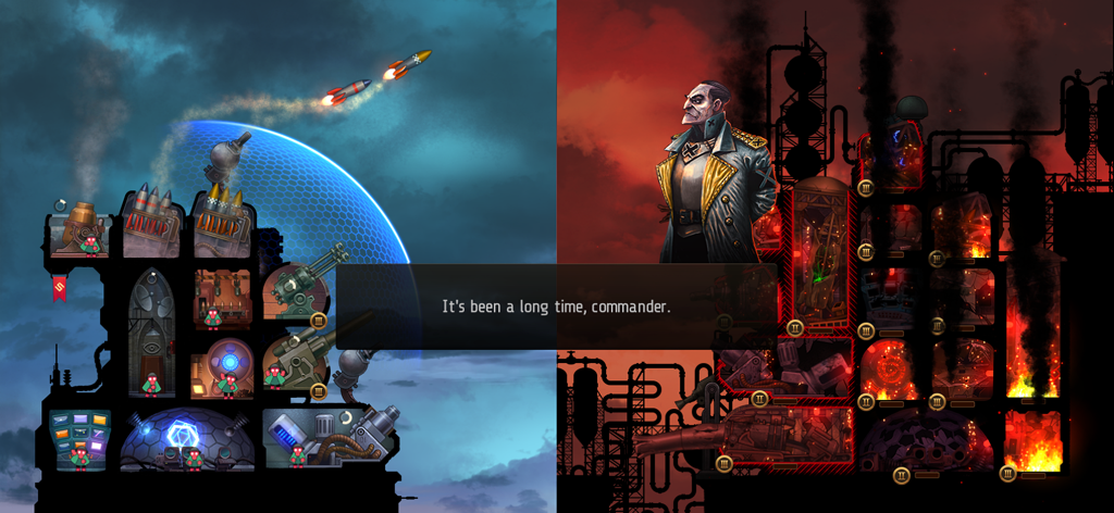 Uma cena de batalha cinematográfica no REDCON mostrando uma fortaleza blindada enfrentando o General Kranz