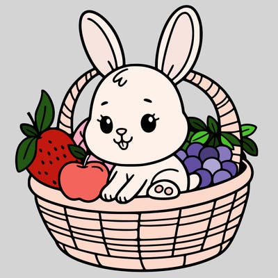bunny in a fruit basket