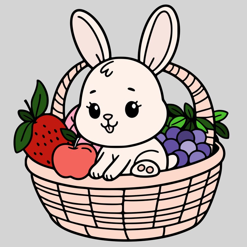 bunny in a fruit basket