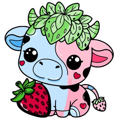 cute strawberry cow