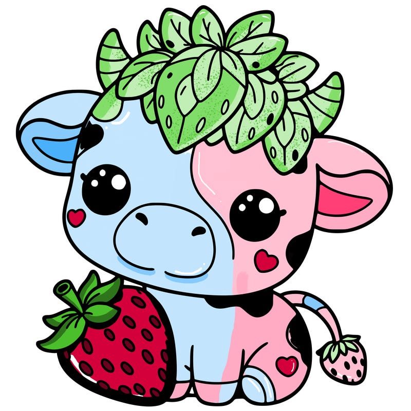 cute strawberry cow