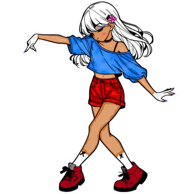 realistic girl danceing