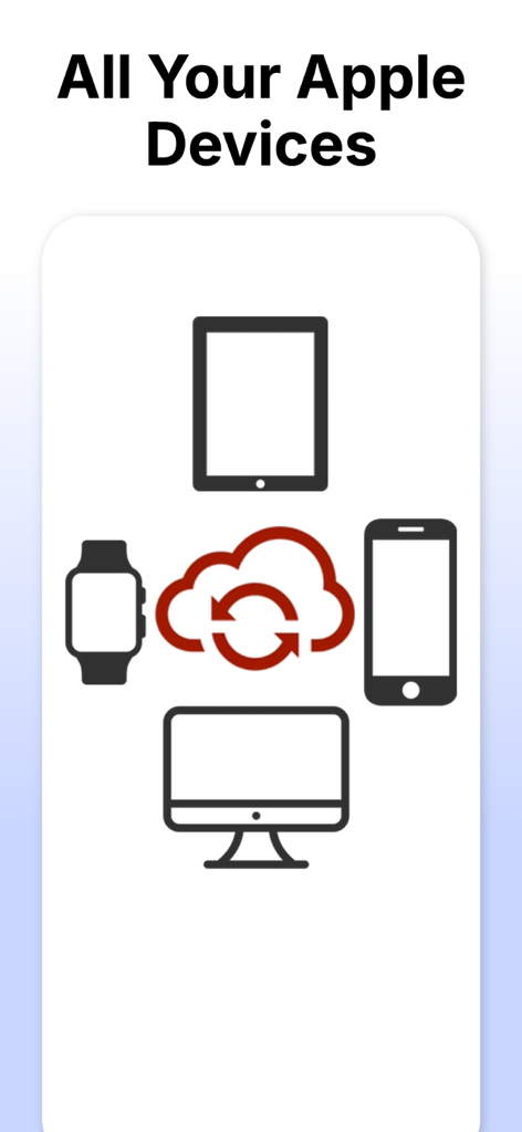 Kreditdaten über iPhone, iPad, Mac und Apple Watch via Cloud synchronisieren.