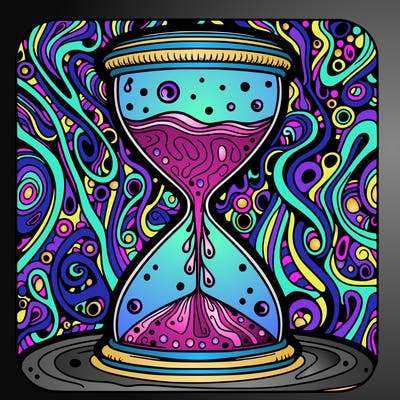 surreal pschedelic hourglass sands of time