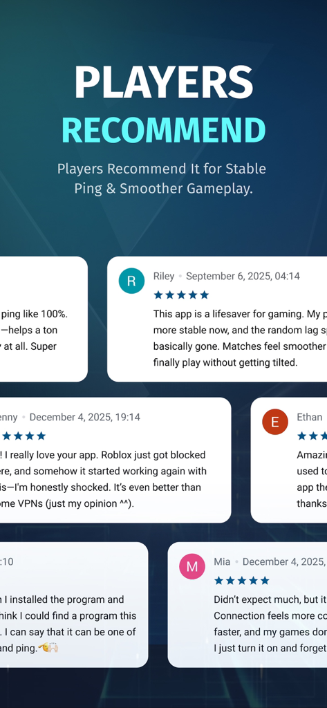 Reseñas positivas de jugadores para el booster de juegos y reductor de ping FKey