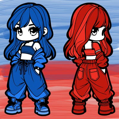 girl in crop top and baggy pants