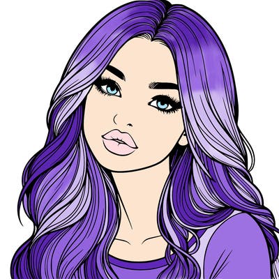 realistic girl with hair on her hair and lips