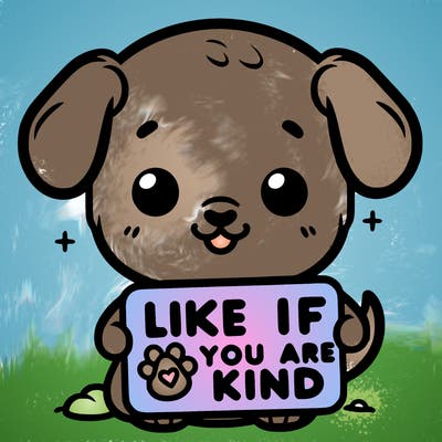 make a sign that says like if you are kind with a cute little dog