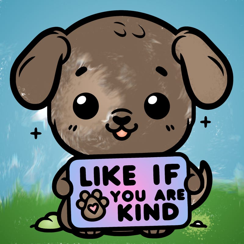 make a sign that says like if you are kind with a cute little dog