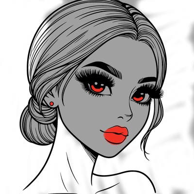 realistic girl with lashes