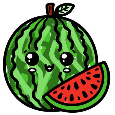 watermelon with a watermelon slice