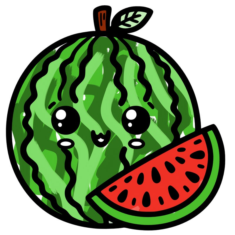 watermelon with a watermelon slice