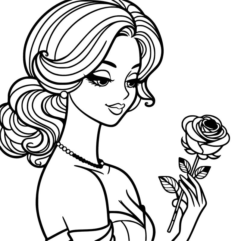 elegant woman holding a rose