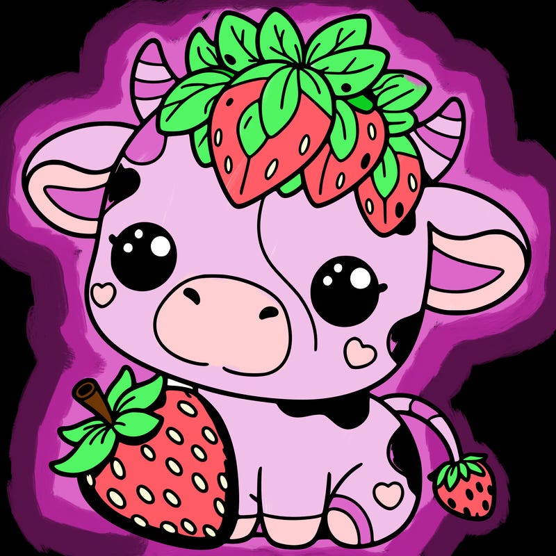 cute strawberry cow